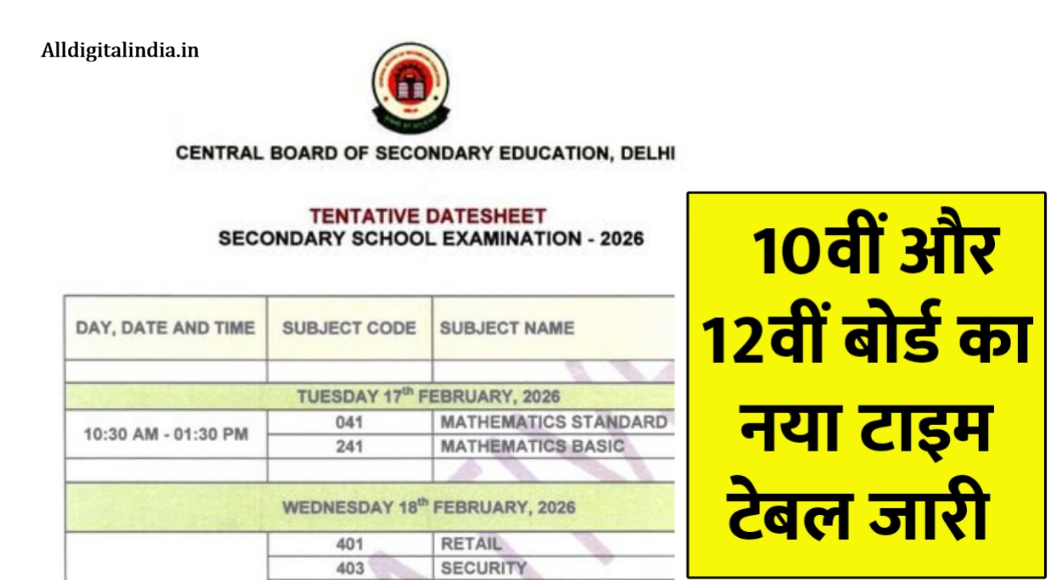 10th 12th Board Exam 2026 Big Update